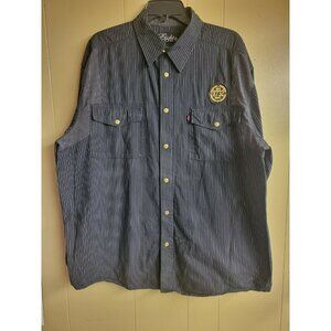 Eight 732 2XL Long Sleeve Button Down Shirt - Black/White